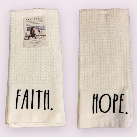 RAE DUNN | Faith/Hope Kitchen Towels (set of 2) - Picture 1 of 6